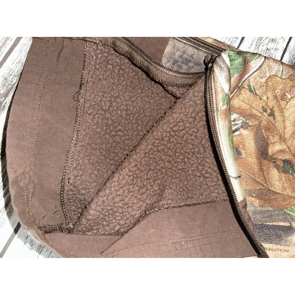 Under Armour Pants Boys Med Brown Youth Camouflage Real Tree Fleece Lined Cargo - Picture 12 of 12